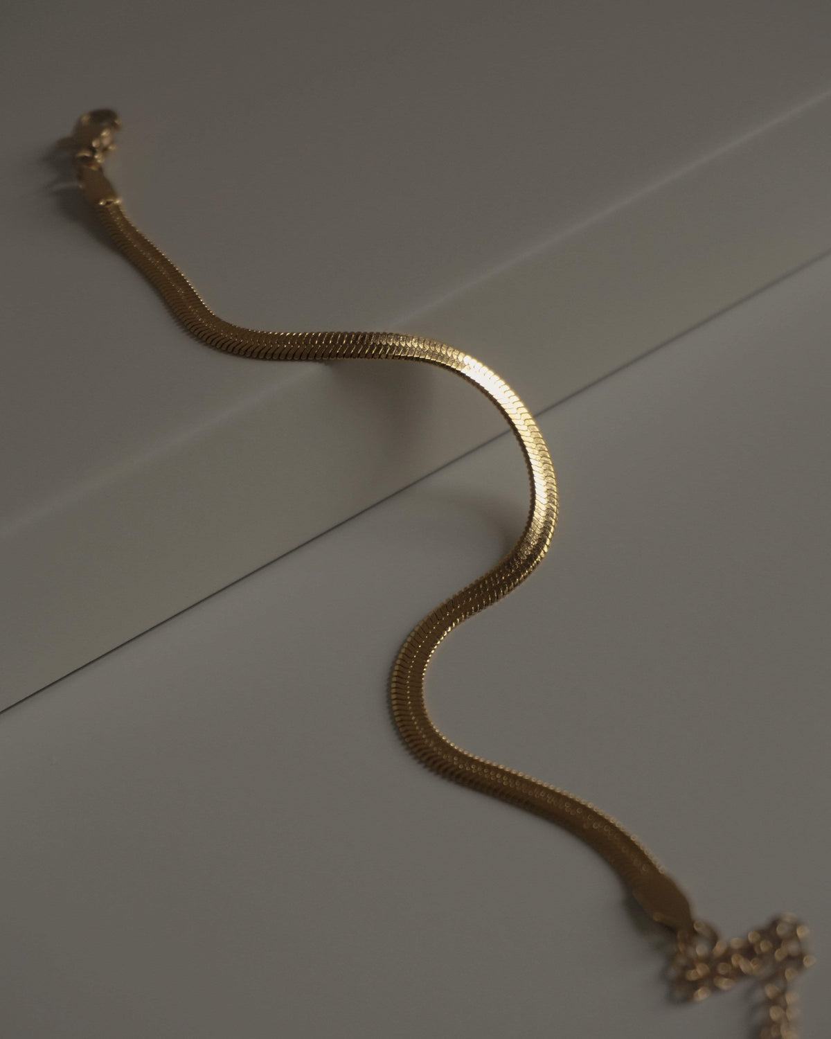 MYJN Bracelets 14K Gold Stainless Steel Louella Herringbone Chain Bracelet