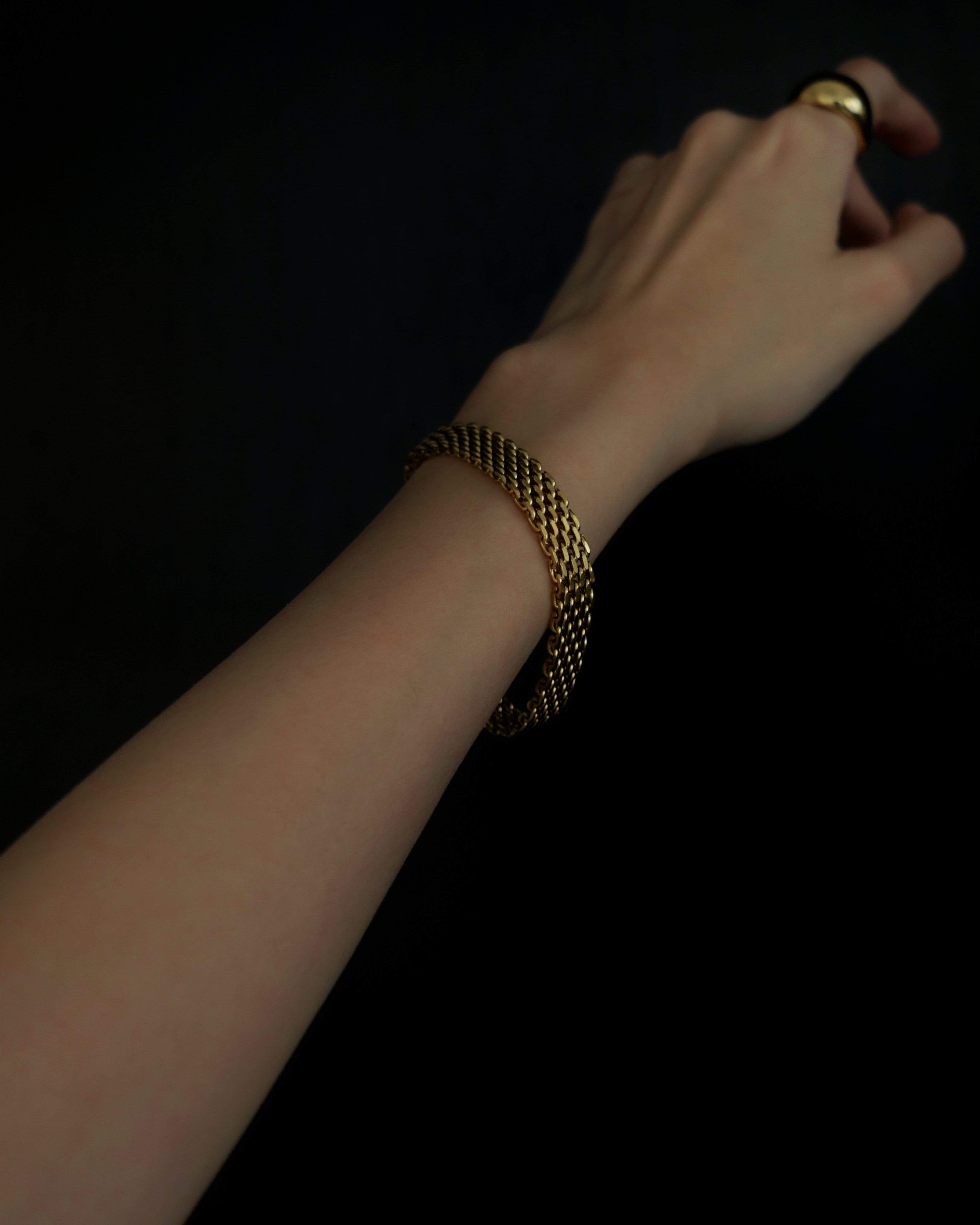 MYJN Bracelets 18K Gold Stainless Steel Solene Flat Chain Bracelet