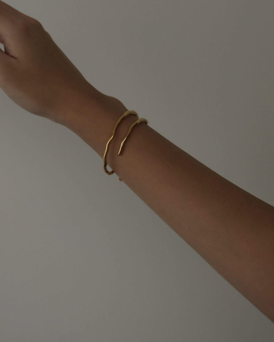 MYJN Bracelets Gold Stainless Steel Petra Cuff Bangle