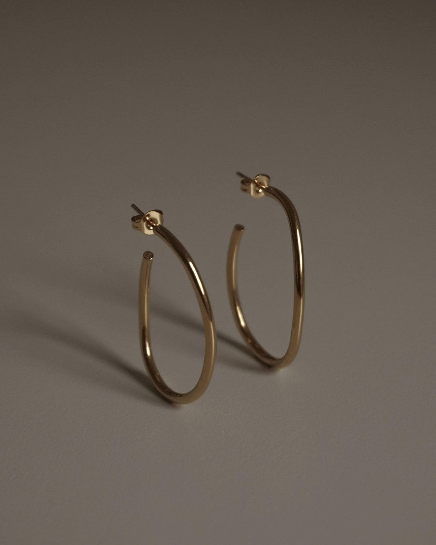 MYJN Earrings 18K Gold Stainless Steel Fay Curve Hoops
