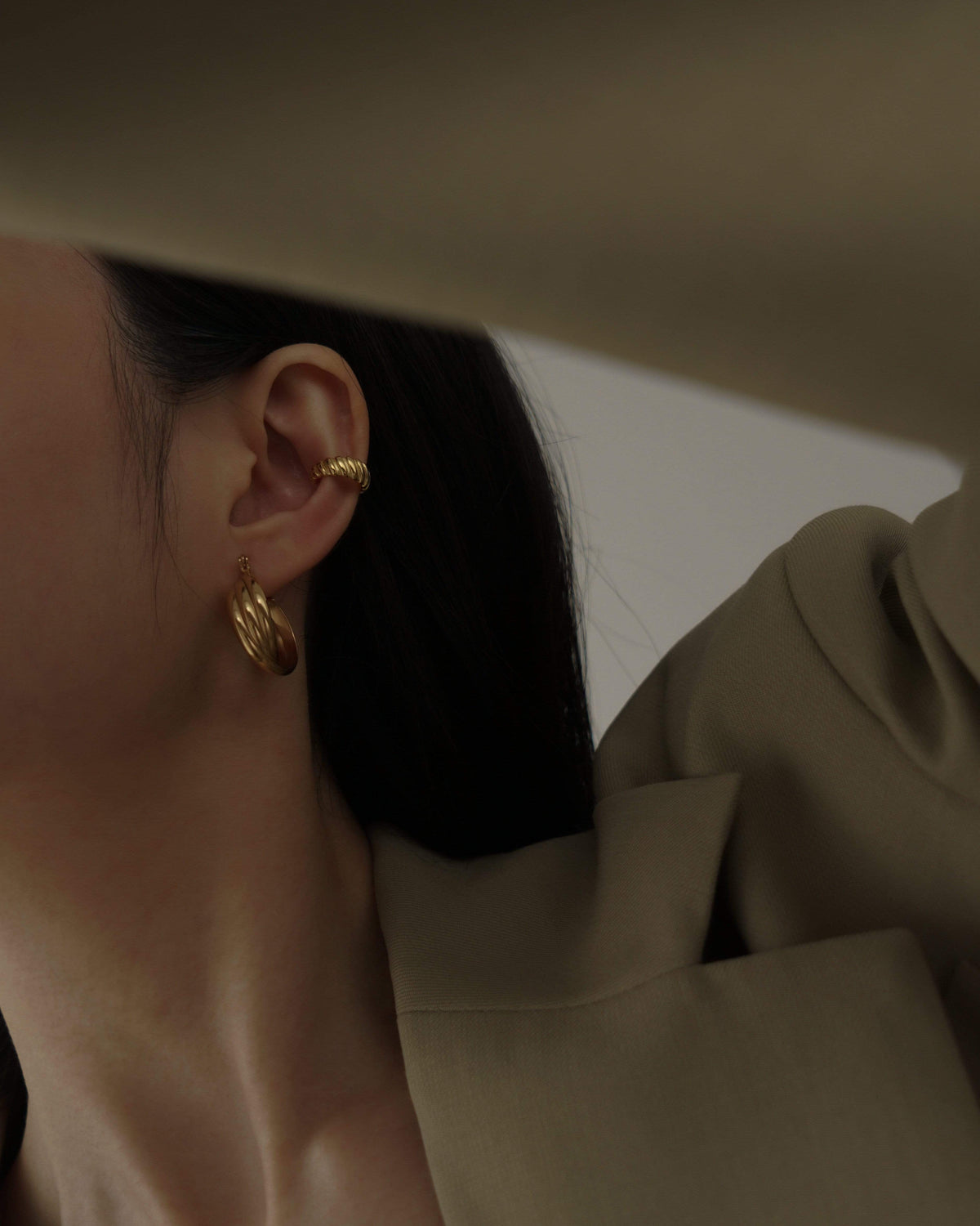 MYJN Earrings 18K Gold Stainless Steel Naia Trio Hoop Earrings