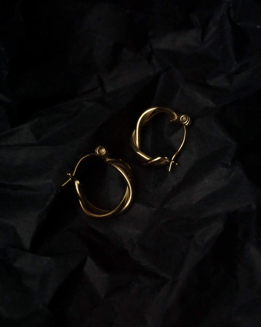 MYJN Earrings 18K Gold Stainless Steel Ollie Twisted Hoop Earrings