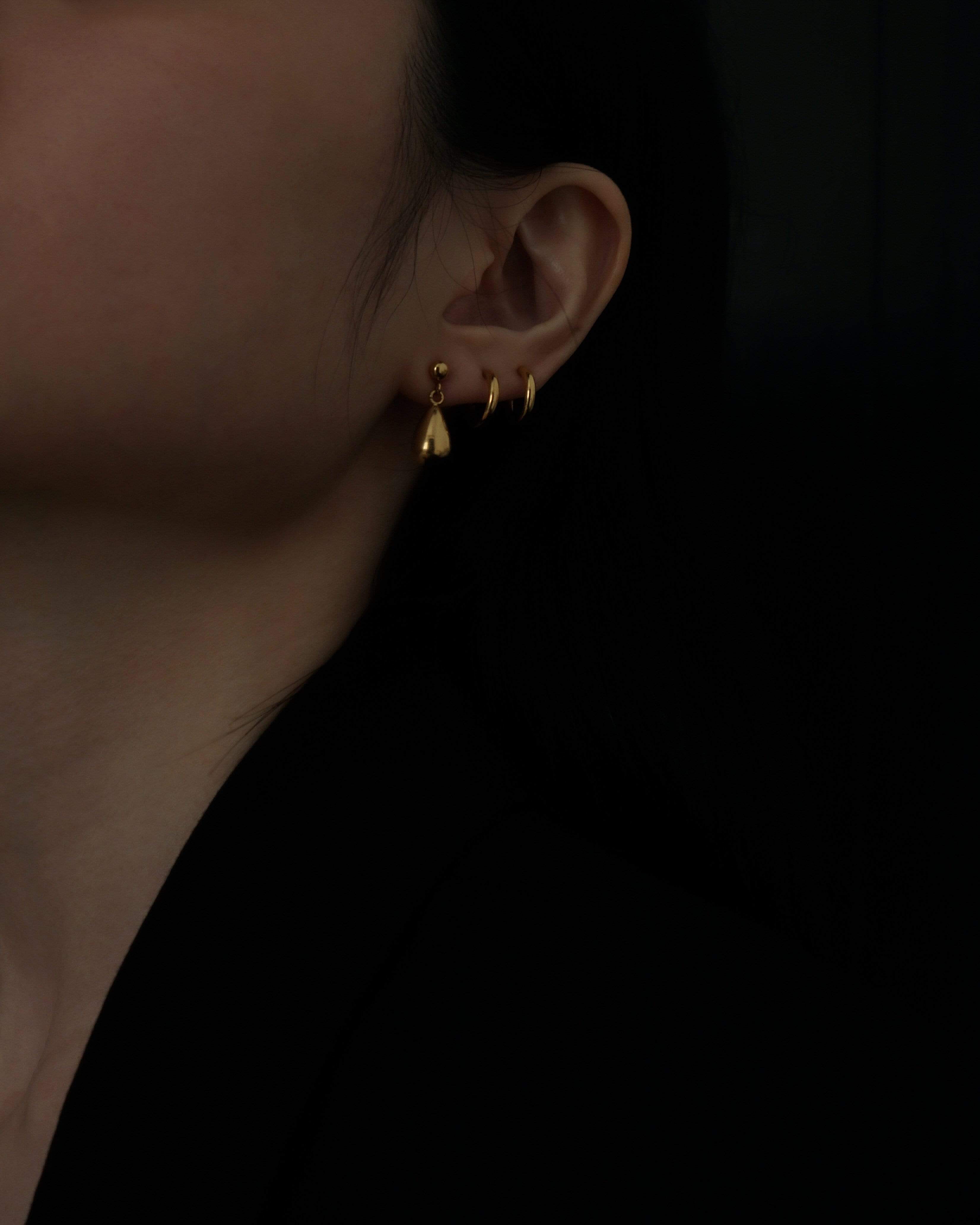 MYJN Earrings Gold Stainless Steel Livia Dangling Stud Earring