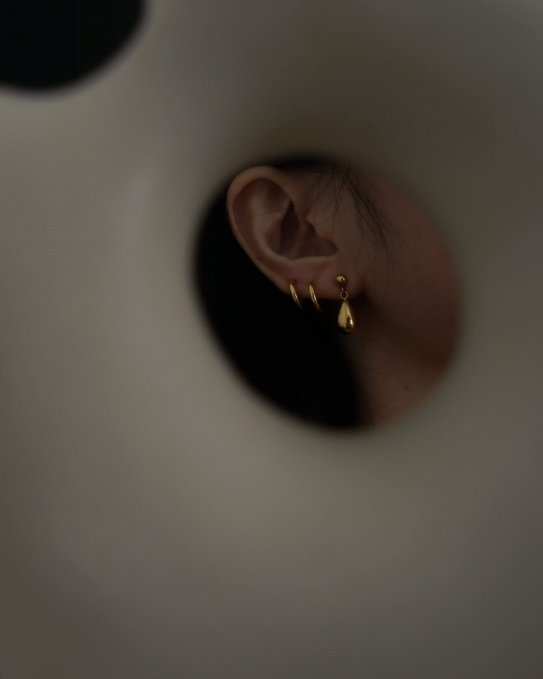 MYJN Earrings Gold Stainless Steel Livia Dangling Stud Earring
