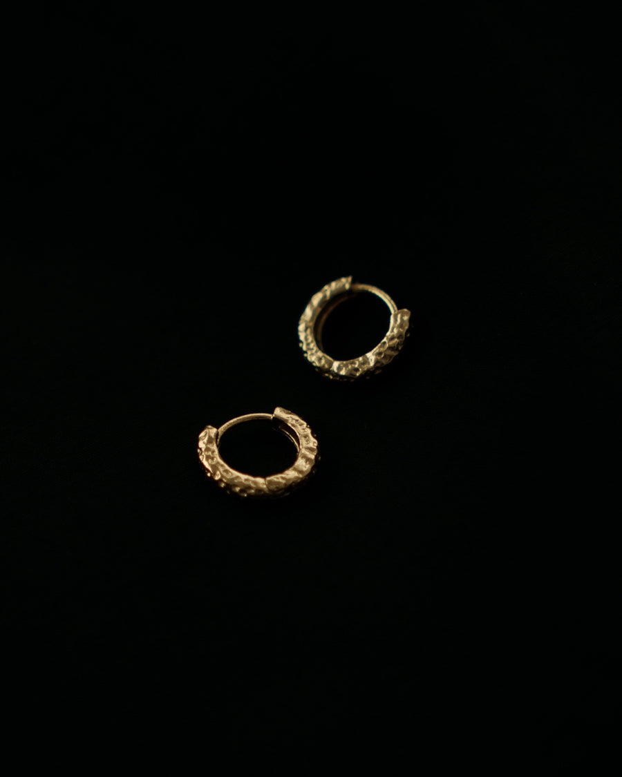 MYJN Earrings Gold Vermeil Inna Hammered Mini Hoop Earrings