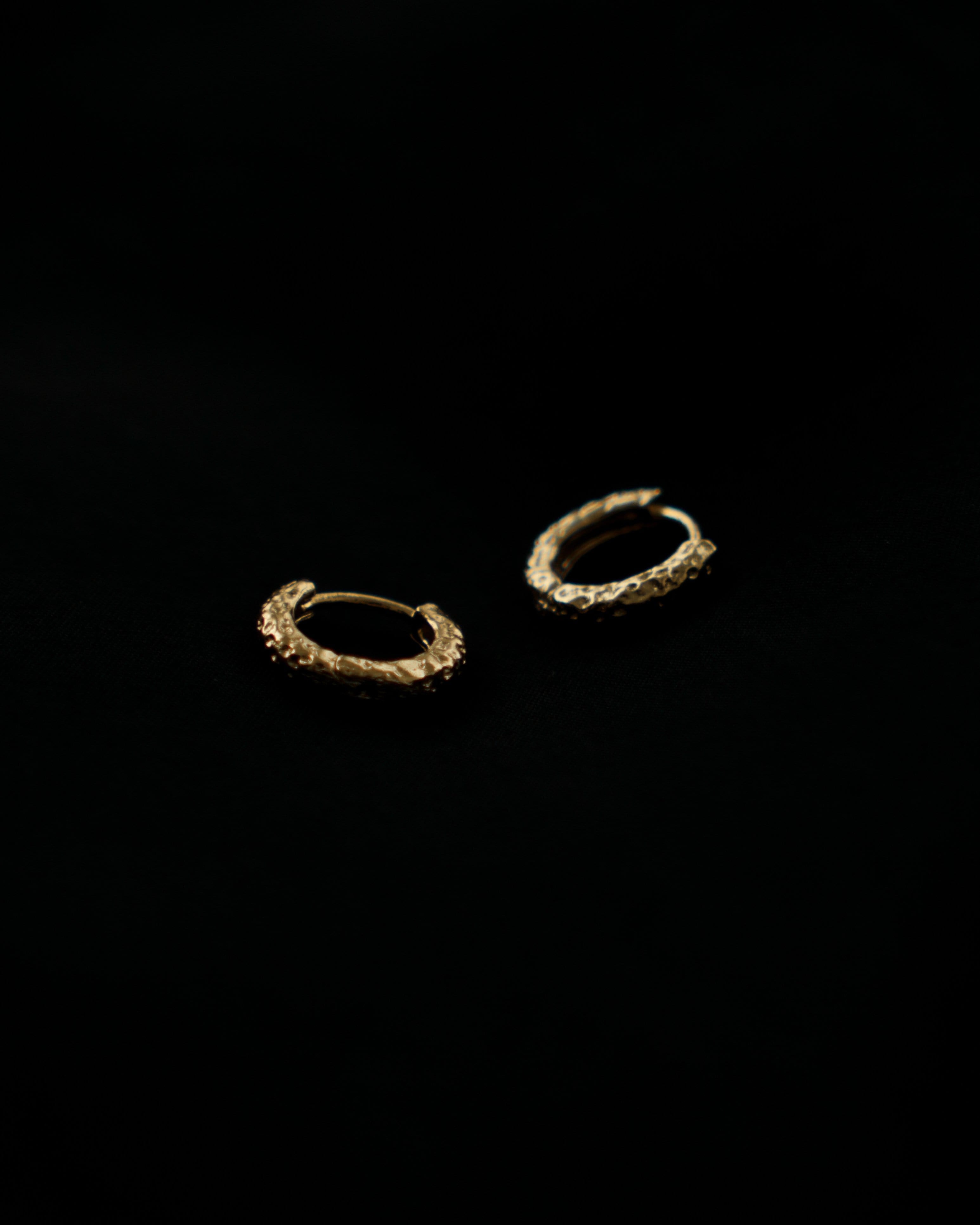 MYJN Earrings Gold Vermeil Inna Hammered Mini Hoop Earrings