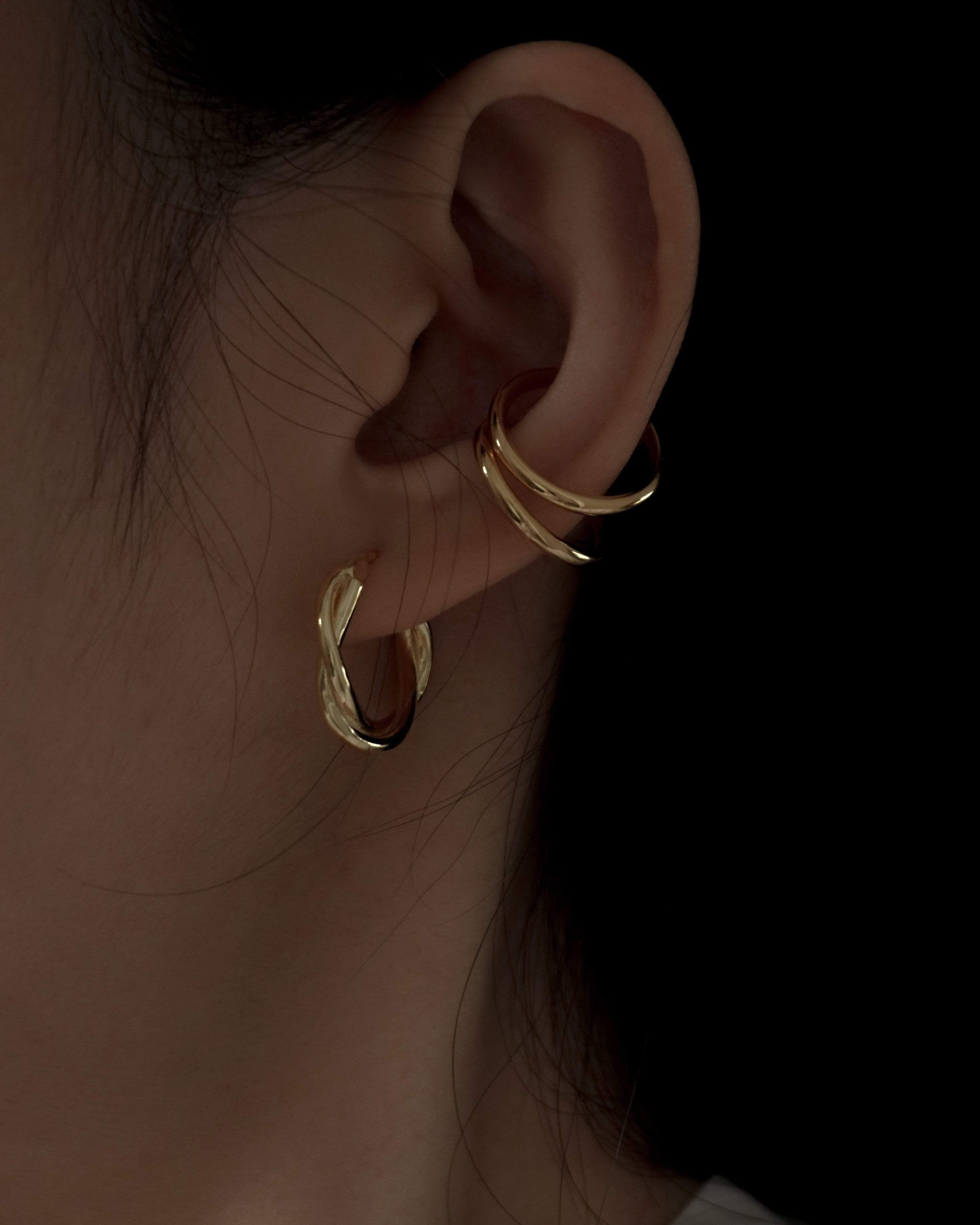 MYJN Earrings Gold Vermeil Olya Twisted Hoop Earrings