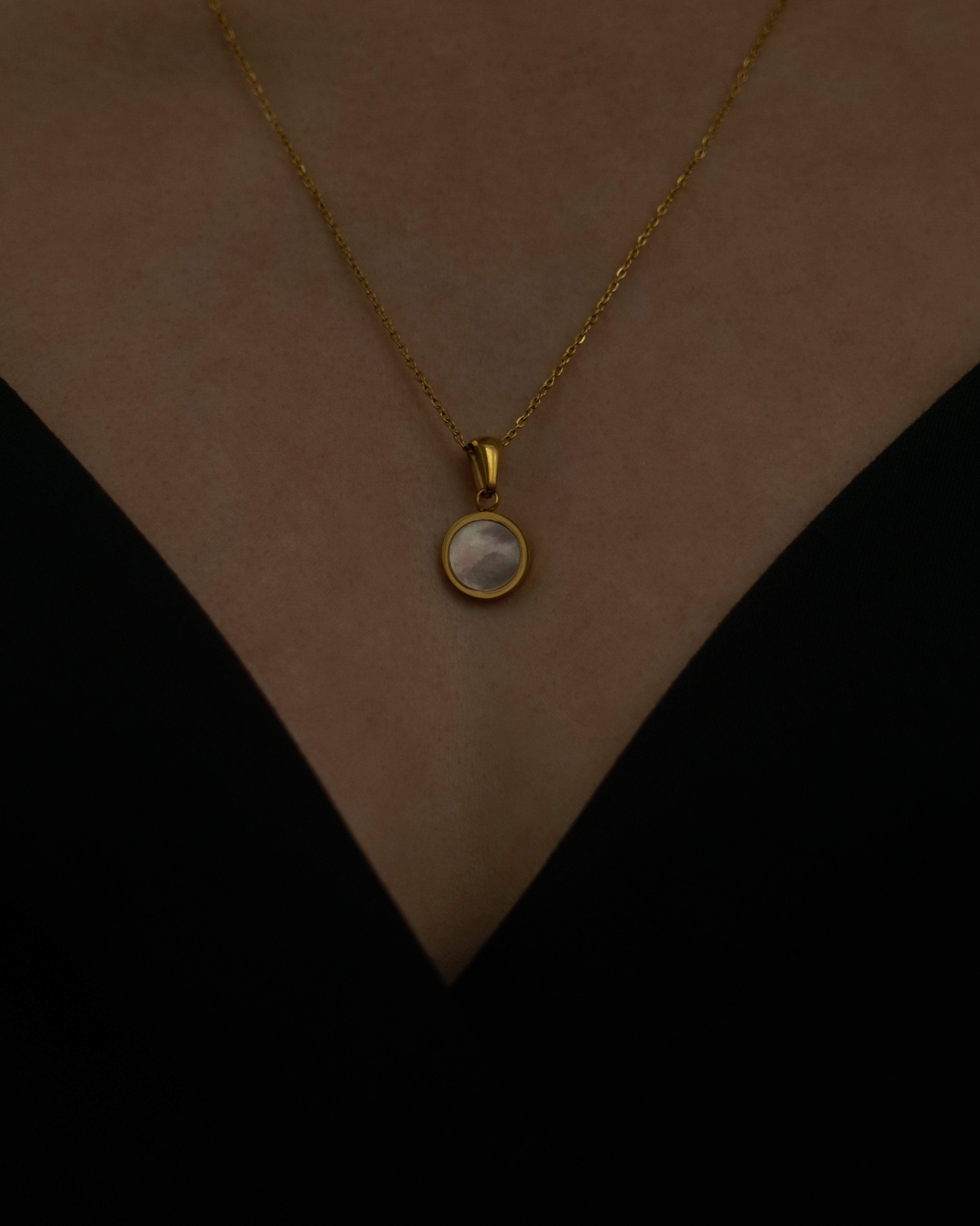 MYJN Necklaces 18K Gold Stainless Steel Karina Mother Of Pearl Necklace