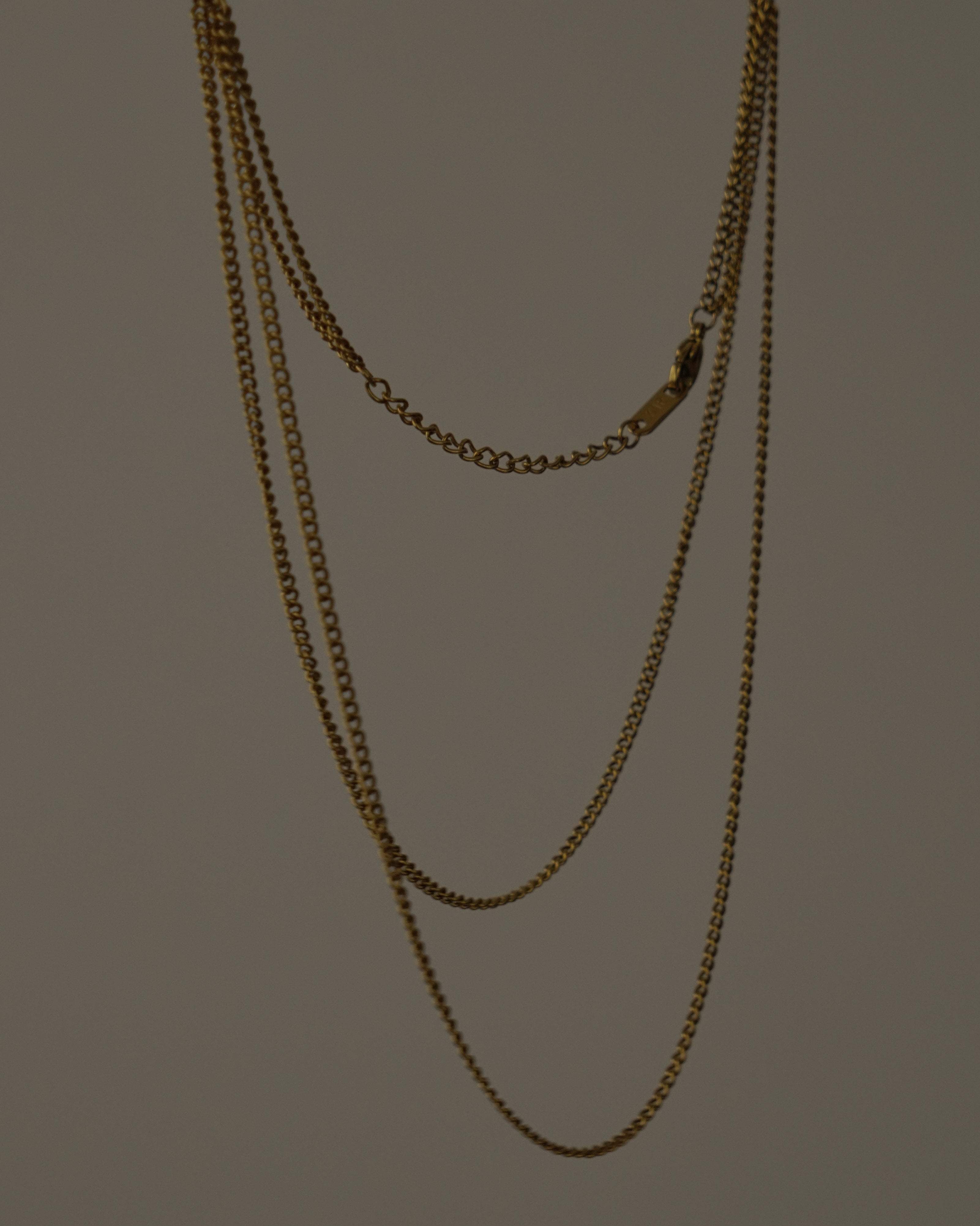MYJN Necklaces 18K Gold Stainless Steel Layered Curb Chain Necklace