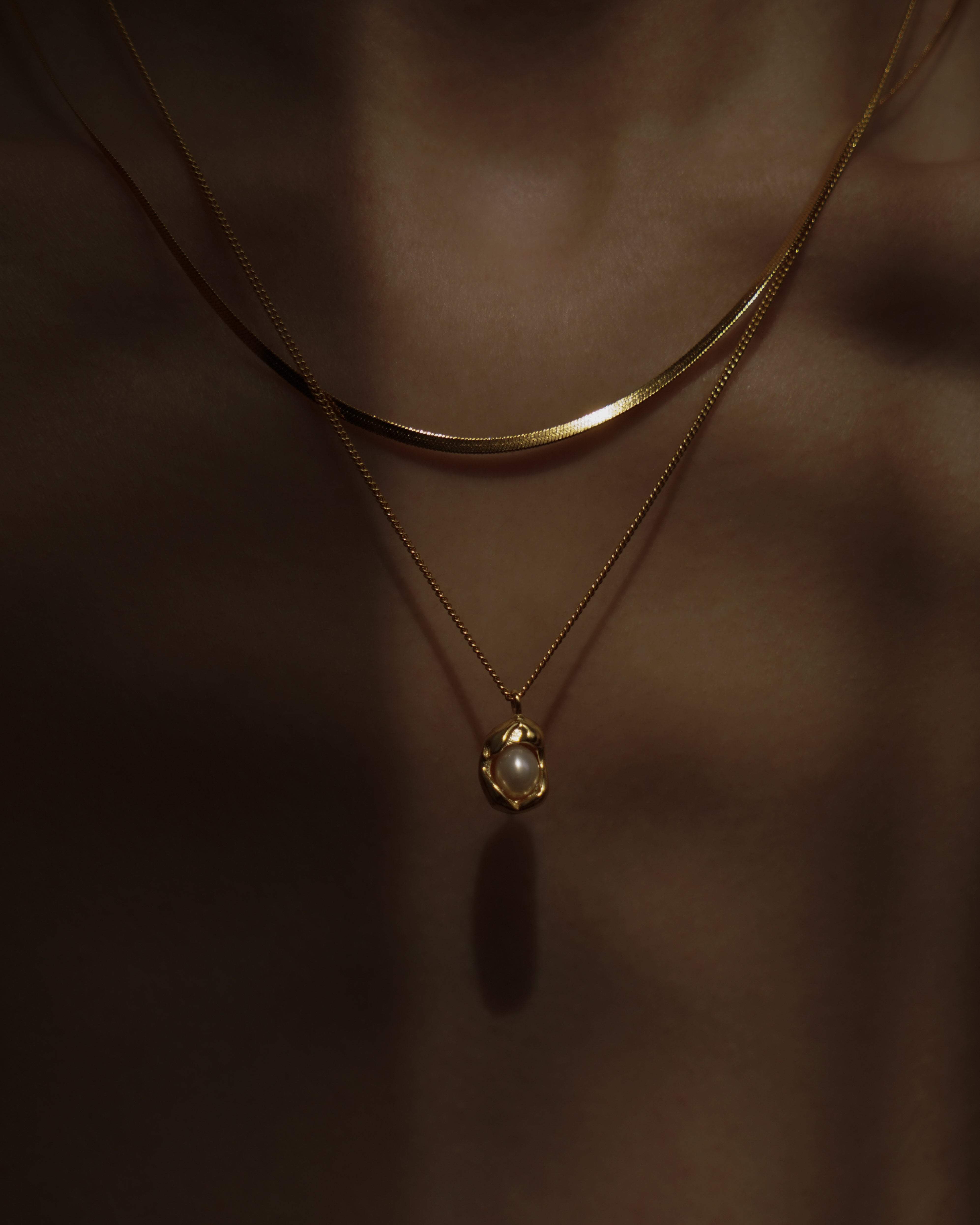 MYJN Necklaces Gold Vermeil Marta Pearl Pendant Necklace