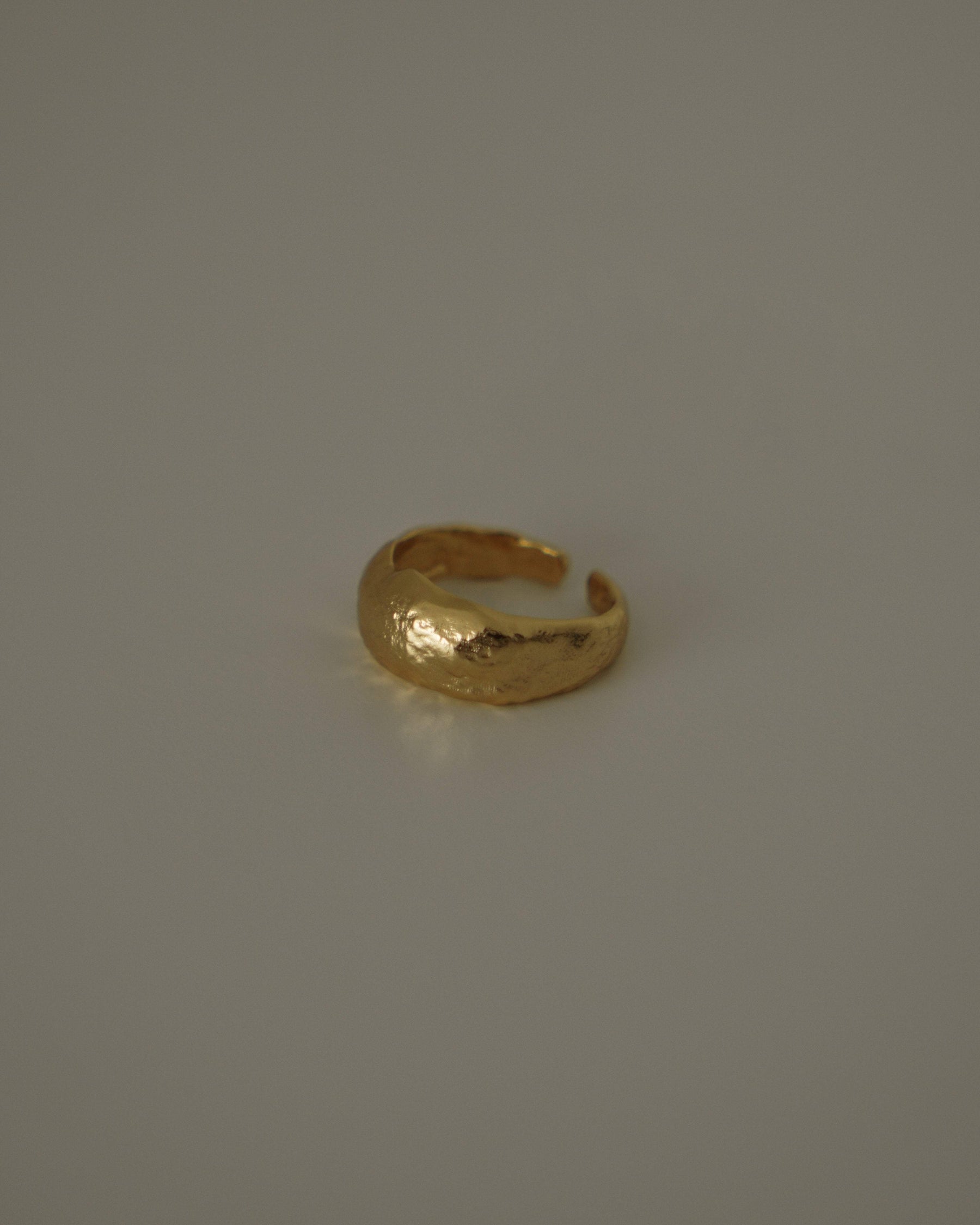 MYJN Rings Gold Vermeil Adepa Hammered Dome Ring